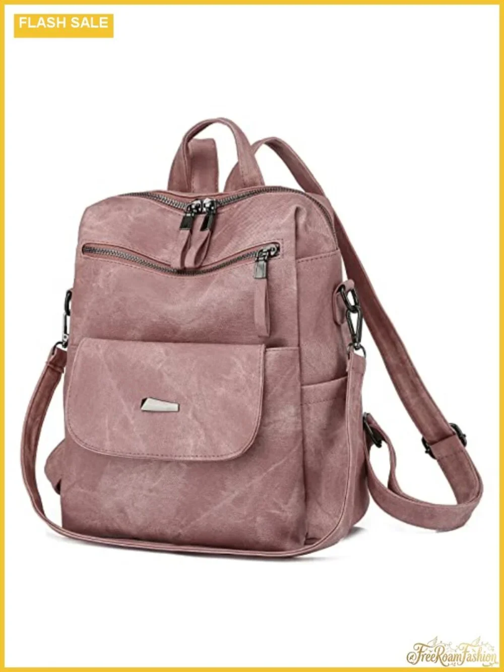 Small Leather Women Backpack Purse Anti-theft Convertible